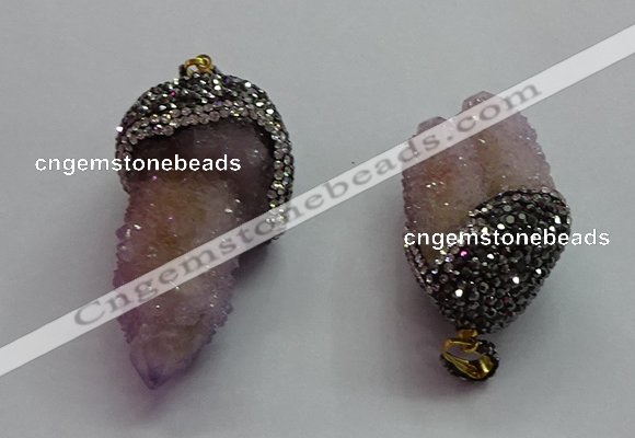 CGP1531 20*40mm - 30*50mm nuggets druzy quartz pendants