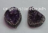 CGP1538 30*40mm - 35*45mm freeform druzy amethyst pendants