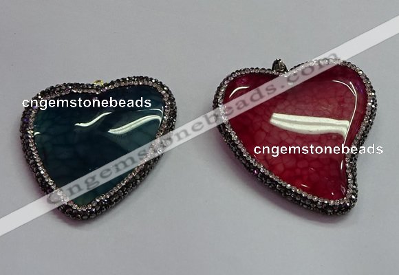 CGP1549 48*50mm - 50*55mm heart agate pendants wholesale