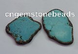 CGP1555 65*70mm - 60*90mm freeform turquoise pendants wholesale