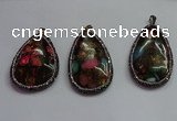 CGP1563 35*65mm - 40*55mm flat teardrop sea sediment jasper pendants