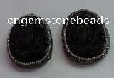 CGP1571 40*50mm carved black obsidian pendants wholesale