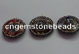 CGP1575 35mm coin sea sediment jasper pendants wholesale