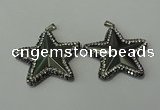 CGP158 40*40mm star hematite gemstone pendants wholesale