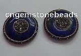 CGP1593 55mm coin lapis lazuli gemstone pendants wholesale