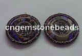 CGP1594 55mm coin sea sediment jasper pendants wholesale