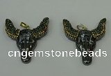 CGP162 40*50mm ox-head hematite gemstone pendants wholesale