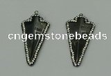 CGP163 22*45mm arrowhead hematite gemstone pendants wholesale