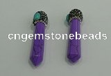 CGP170 10*55mm sticks turquoise gemstone pendants wholesale