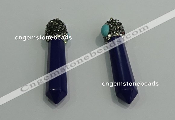 CGP174 10*55mm sticks turquoise gemstone pendants wholesale