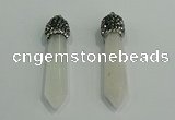 CGP178 10*55mm sticks white crystal gemstone pendants wholesale