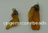 CGP200 10*30mm - 15*45mm nuggets synthetic amber pendants