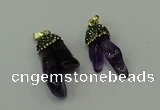 CGP207 12*30mm - 15*35mm freeform amethyst pendants wholesale