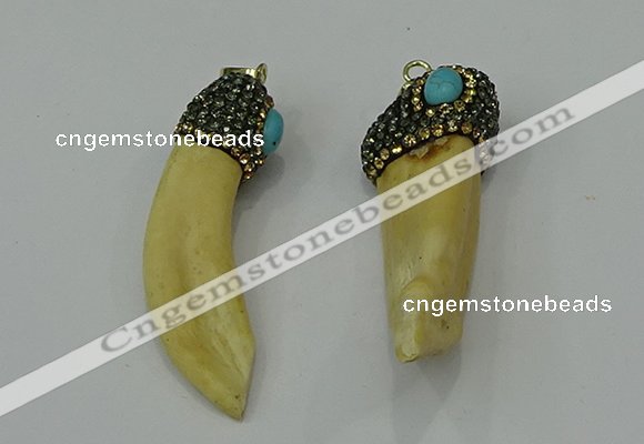 CGP210 15*50mm - 20*60mm horn wolf tooth pendants wholesale