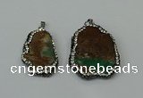 CGP221 20*35mm - 30*40mm freeform australia chrysoprase pendants