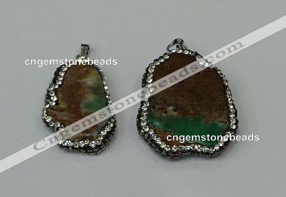 CGP221 20*35mm - 30*40mm freeform australia chrysoprase pendants