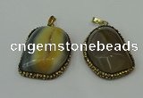 CGP223 30*40mm - 35*45mm freeform agate gemstone pendants