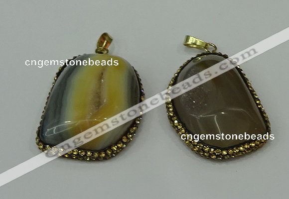 CGP223 30*40mm - 35*45mm freeform agate gemstone pendants