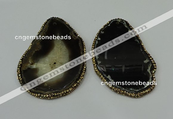 CGP225 30*50mm - 40*65mm freeform agate gemstone pendants