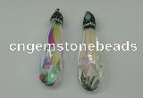 CGP230 20*80mm faceted teardrop crystal glass pendants wholesale