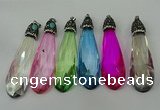 CGP239 20*80mm faceted teardrop crystal glass pendants wholesale