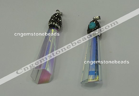 CGP250 15*65mm sticks crystal glass pendants wholesale