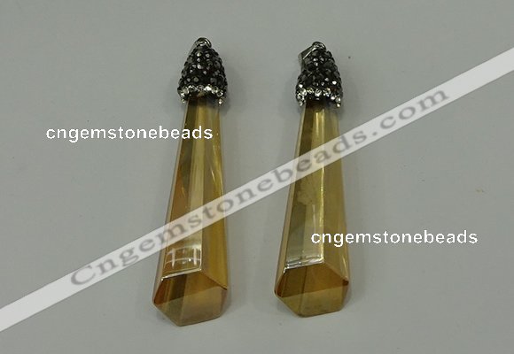 CGP252 15*65mm sticks crystal glass pendants wholesale