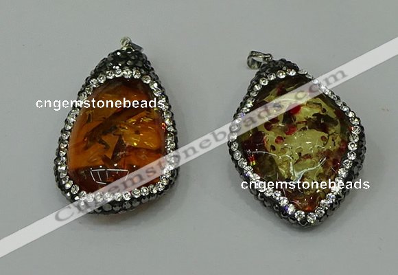 CGP276 28*40mm - 30*45mm freeform synthetic amber pendants