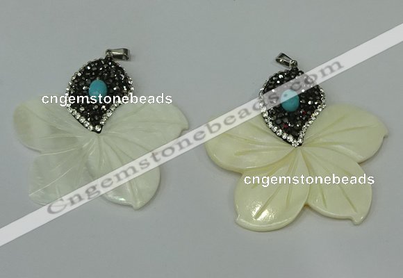 CGP294 55*58mm flower pearl shell pendants wholesale