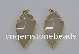 CGP3001 22*45mm arrowhead agate gemstone pendants wholesale