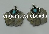 CGP301 40*42mm flower pearl shell pendants wholesale