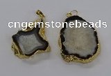 CGP3010 30*40mm - 35*45mm freeform druzy agate pendants