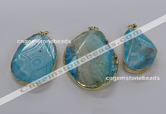 CGP3014 30*40mm - 45*55mm freeform agate gemstone pendants