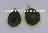 CGP3018 30*40mm - 40*45mm freeform green tourmaline pendants