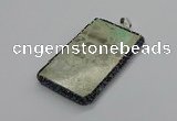 CGP3022 30*60mm - 40*60mm rectangle green apple jasper pendants