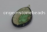 CGP3027 35*50mm - 40*65mm freeform green apple jasper pendants