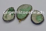 CGP3028 35*50mm - 40*65mm freeform green apple jasper pendants