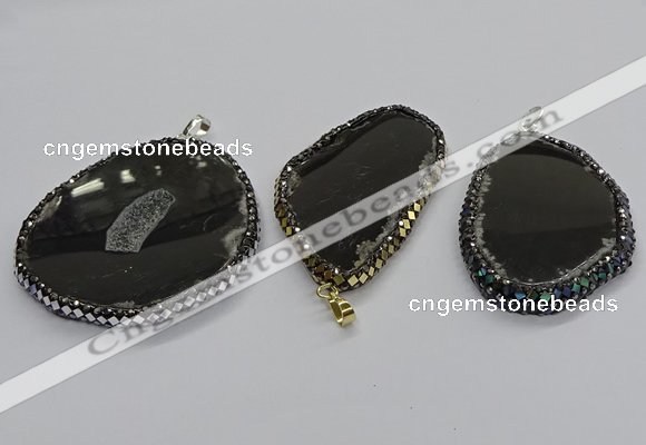 CGP3038 35*65mm - 45*60mm freeform agate gemstone pendants