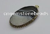 CGP3041 45*65mm - 45*70mm oval druzy agate pendants