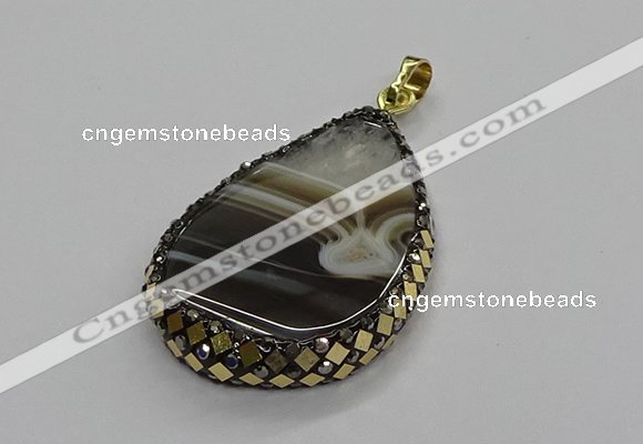 CGP3046 30*45mm - 35*60mm flat teardrop druzy agate pendants