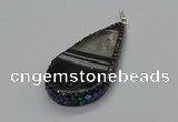 CGP3047 30*45mm - 35*60mm flat teardrop druzy agate pendants