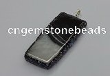 CGP3052 30*65mm - 35*75mm rectangle druzy agate pendants