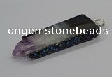 CGP3077 25*50mm - 30*65mm freeform druzy amethyst pendants