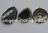 CGP3080 40*50mm - 45*55mm freeform druzy agate pendants