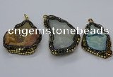 CGP3083 40*50mm - 45*55mm freeform druzy agate pendants