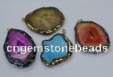 CGP3089 40*50mm - 50*65mm freeform druzy agate pendants