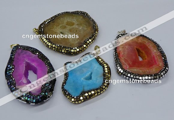 CGP3089 40*50mm - 50*65mm freeform druzy agate pendants