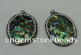 CGP309 35*45mm oval abalone shell pendants wholesale