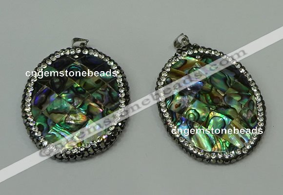 CGP309 35*45mm oval abalone shell pendants wholesale