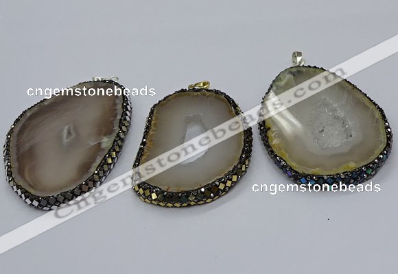 CGP3090 40*50mm - 50*60mm freeform druzy agate pendants